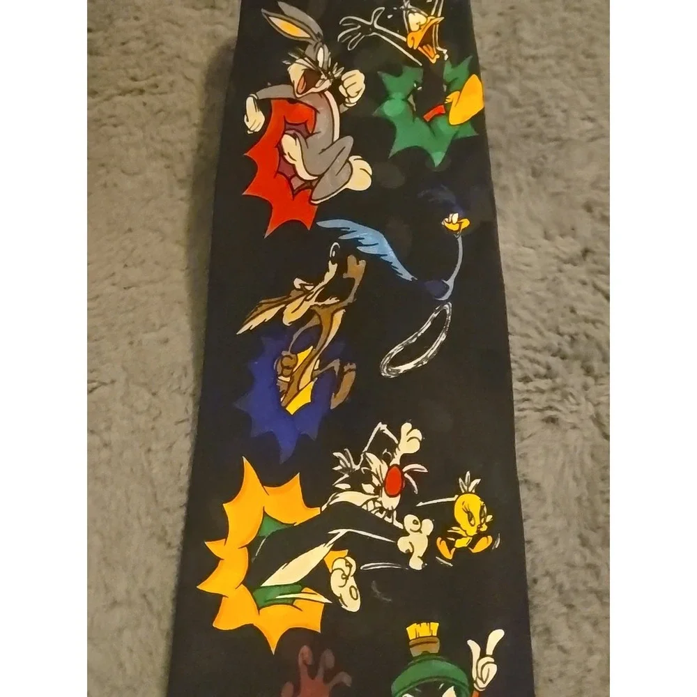 Vintage 1993 Looney Tunes Mania Tie Bugs Bunny Daffy Duck Taz Marvin 90s Novelty